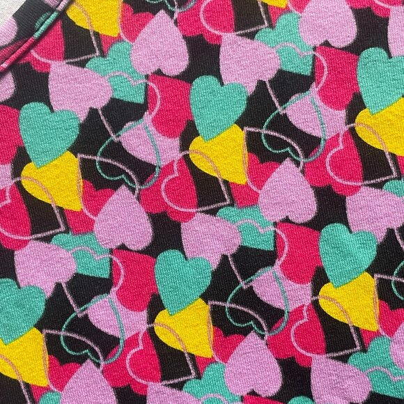 Ulla Popken top size 32/34 Women's Tunic Black with hearts 95% cotton - Picture 3 of 9